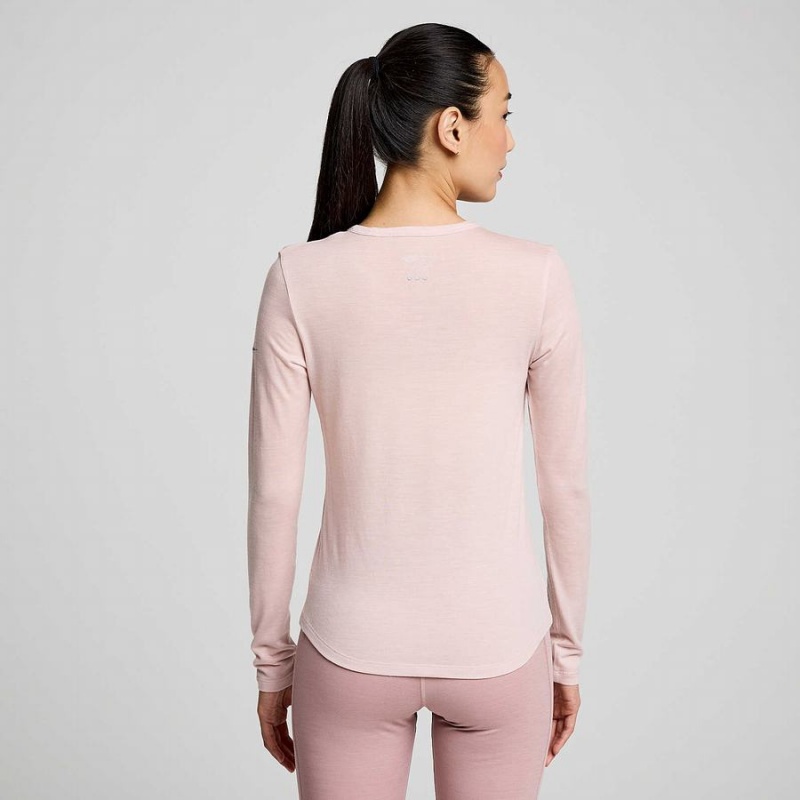 Saucony Peregrine Merino Long Sleeve T-skjorte Dame Smoke Heather | S32761-S07