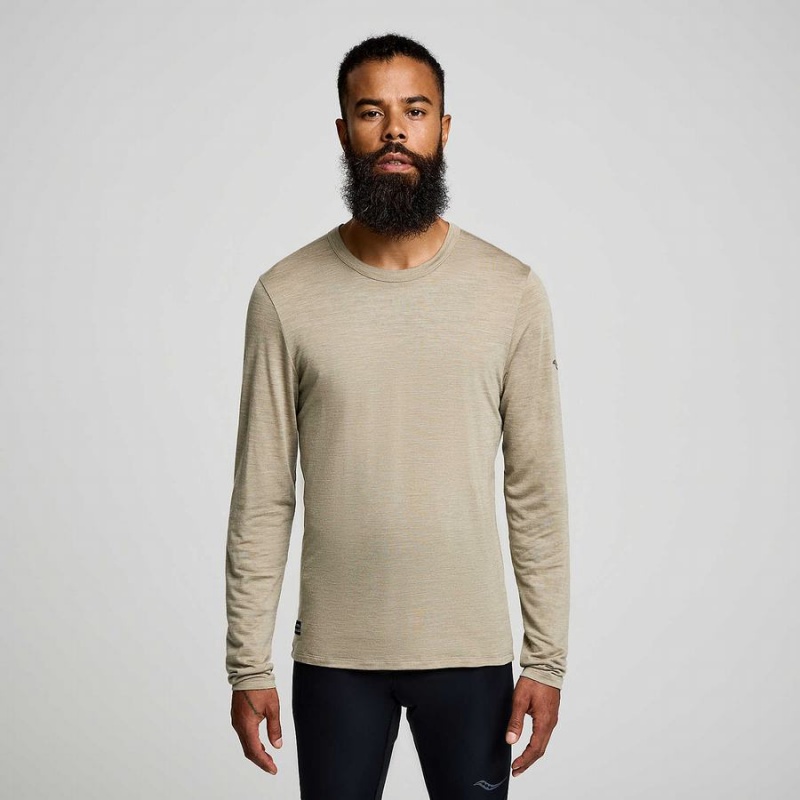 Saucony Peregrine Merino Long Sleeve T-skjorte Herre Kaffe | S59217-G48