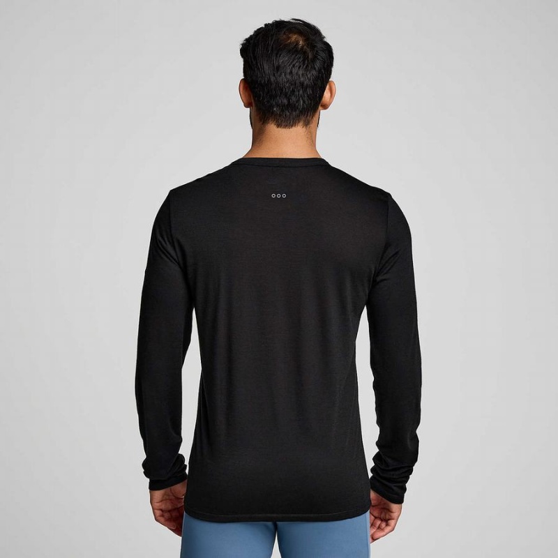 Saucony Peregrine Merino Long Sleeve T-skjorte Herre Svarte | S84962-H17