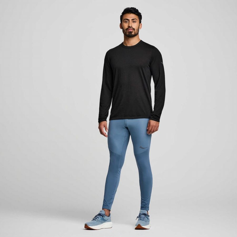 Saucony Peregrine Merino Long Sleeve T-skjorte Herre Svarte | S84962-H17