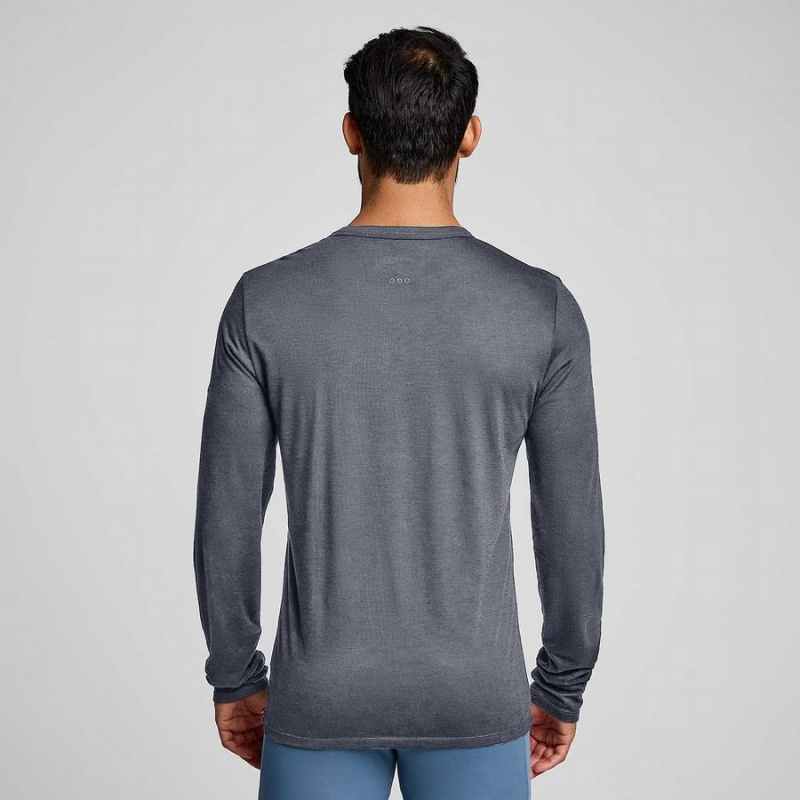 Saucony Peregrine Merino Long Sleeve T-skjorte Herre Blå | S62470-J42