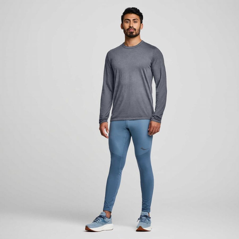 Saucony Peregrine Merino Long Sleeve T-skjorte Herre Blå | S62470-J42