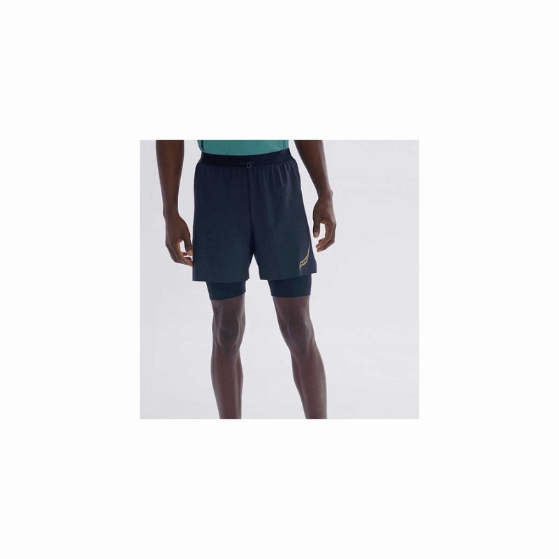 Saucony Pinnacle 2-in-1 Shorts Herre Svarte | S46793-X56