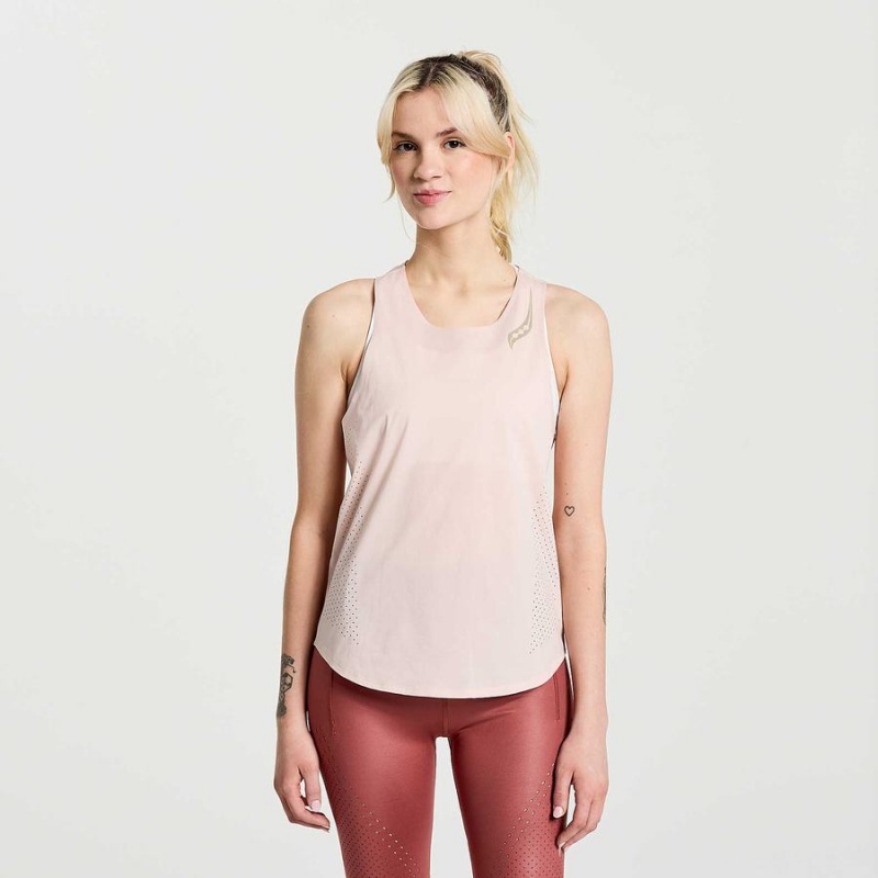 Saucony Pinnacle Tank Top Dame Rosa | S64203-Q79