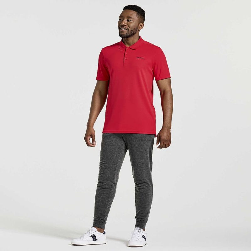 Saucony Polo T-skjorte Herre Rød | S70412-F26