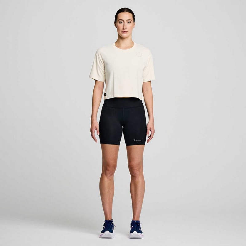 Saucony Recovery Boxy Tee T-skjorte Dame Beige | S25164-W57