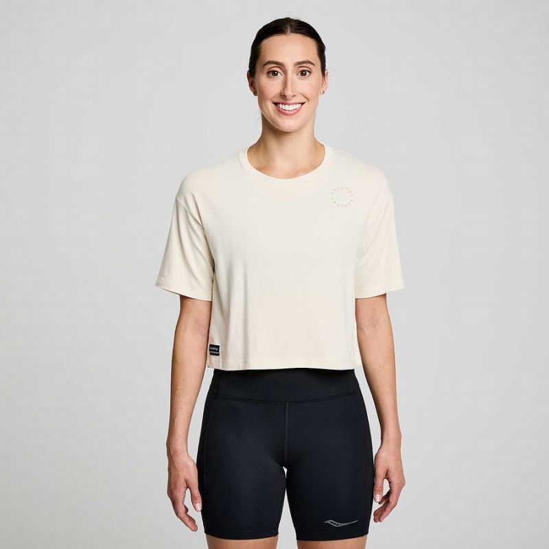 Saucony Recovery Boxy Tee T-skjorte Dame Beige | S25164-W57