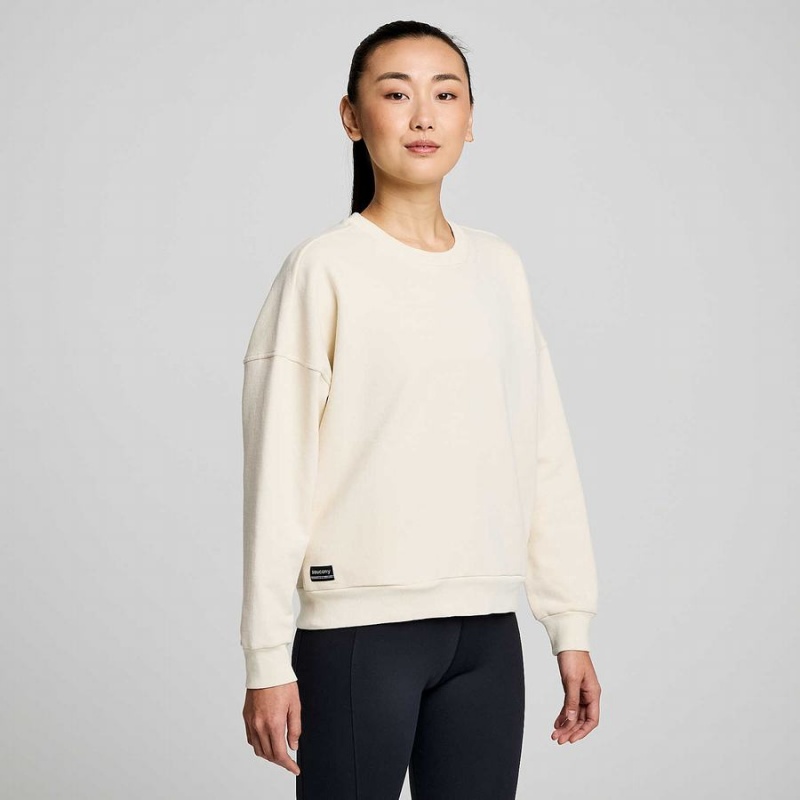 Saucony Recovery Crew Sweatshirt Dame Beige | S80956-G15