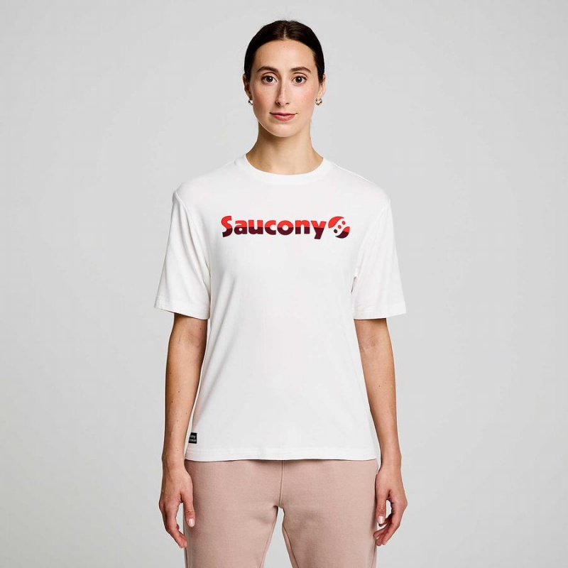 Saucony Recovery Kort Sleeve T-skjorte Dame Hvite | S32508-Z03