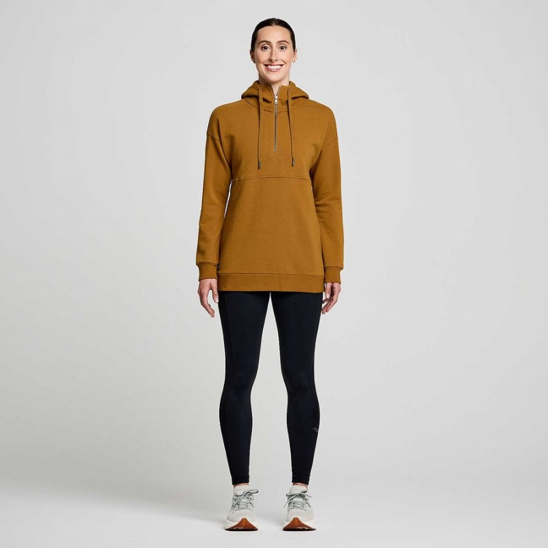 Saucony Recovery Zip Tunic Hettegenser Dame Brune | S35149-V86