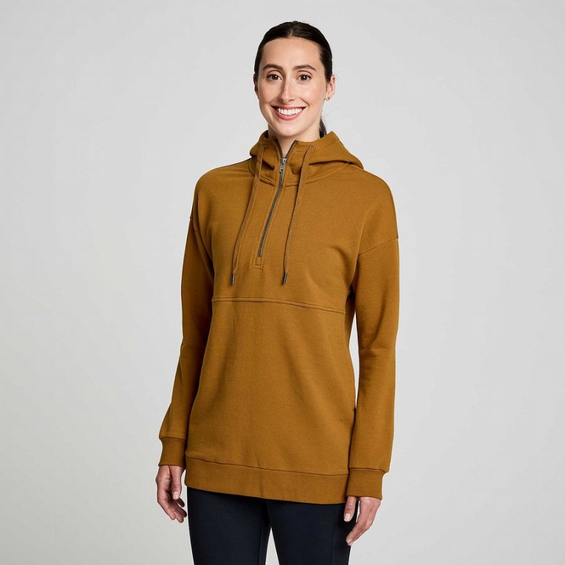 Saucony Recovery Zip Tunic Hettegenser Dame Brune | S35149-V86