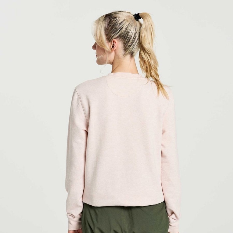 Saucony Rested Crewneck Sweatshirt Dame Rosa | S54327-K28