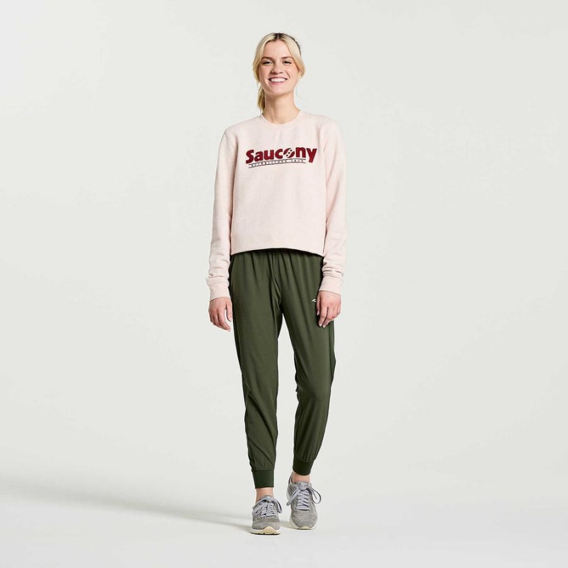 Saucony Rested Crewneck Sweatshirt Dame Rosa | S54327-K28