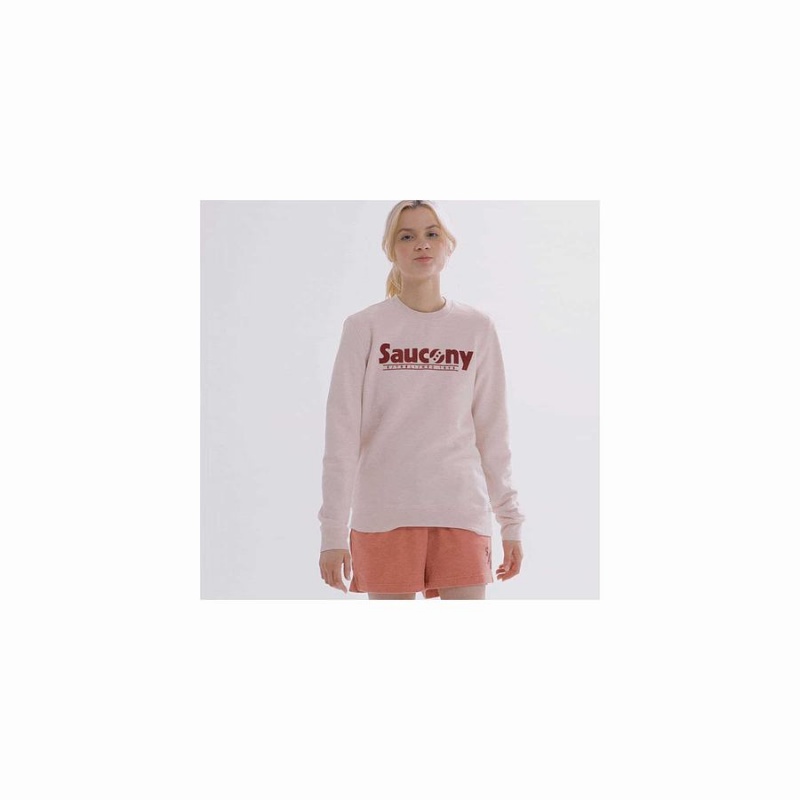 Saucony Rested Crewneck Sweatshirt Dame Rosa | S54327-K28