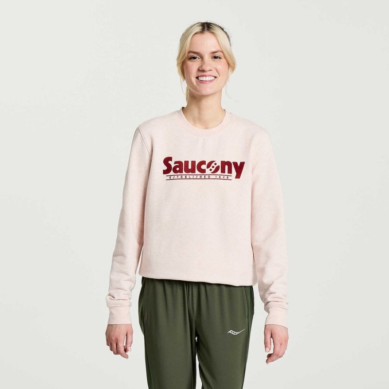 Saucony Rested Crewneck Sweatshirt Dame Rosa | S54327-K28