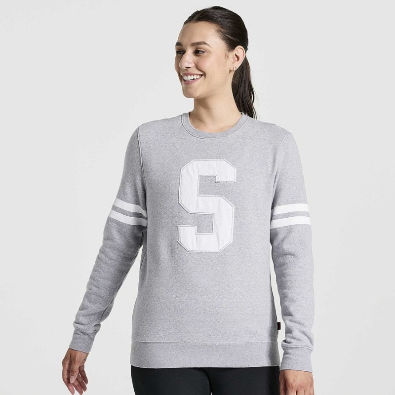 Saucony Rested Crewneck Sweatshirt Dame Lyse Grå | S26015-L92