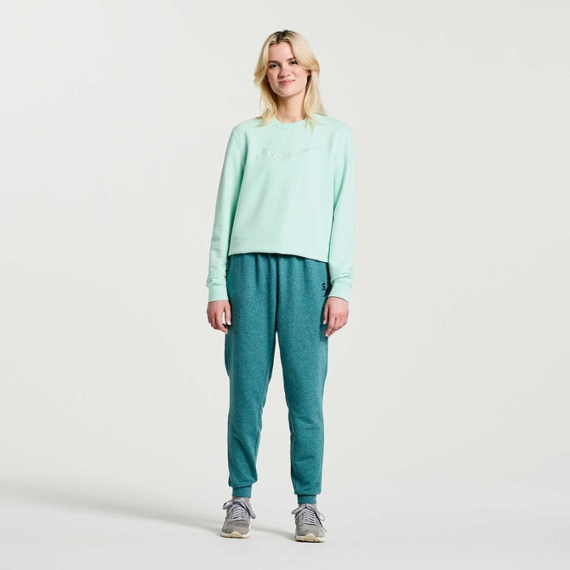 Saucony Rested Crewneck Sweatshirt Dame Turkis | S64315-Q05