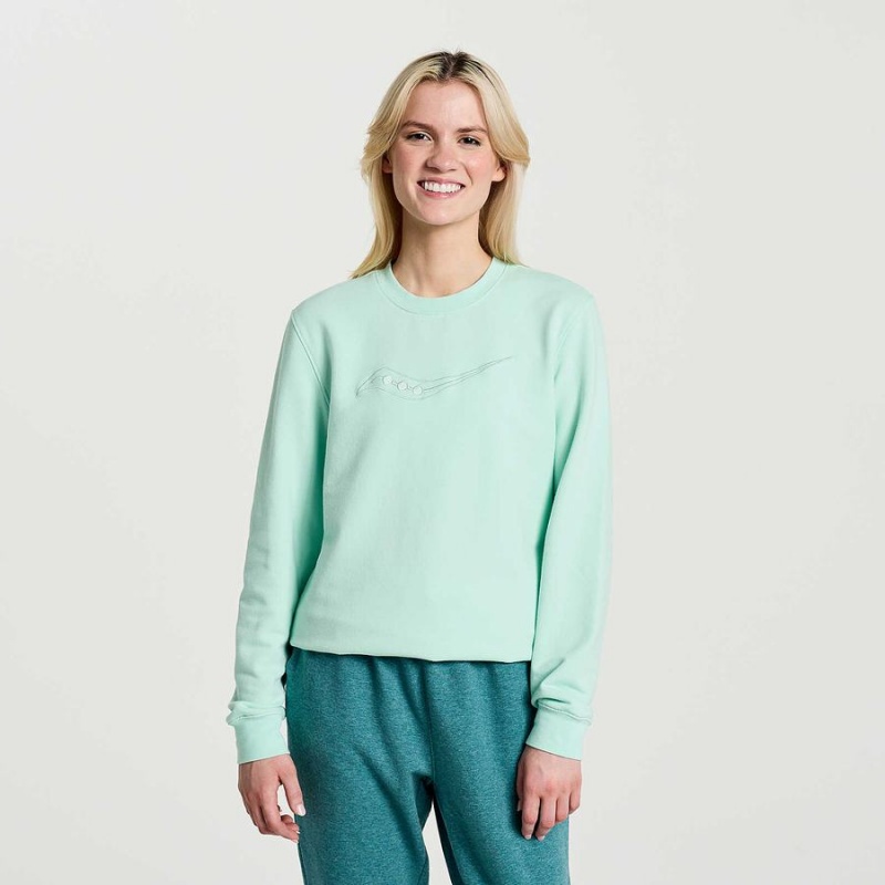 Saucony Rested Crewneck Sweatshirt Dame Turkis | S64315-Q05