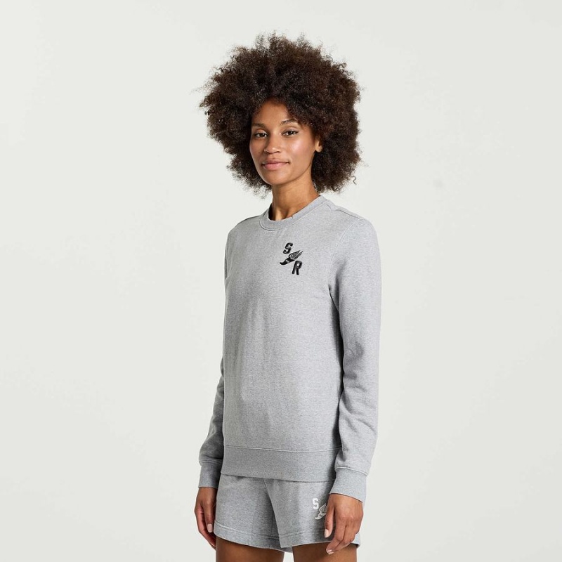 Saucony Rested Crewneck Sweatshirt Dame Lyse Grå | S19627-E68