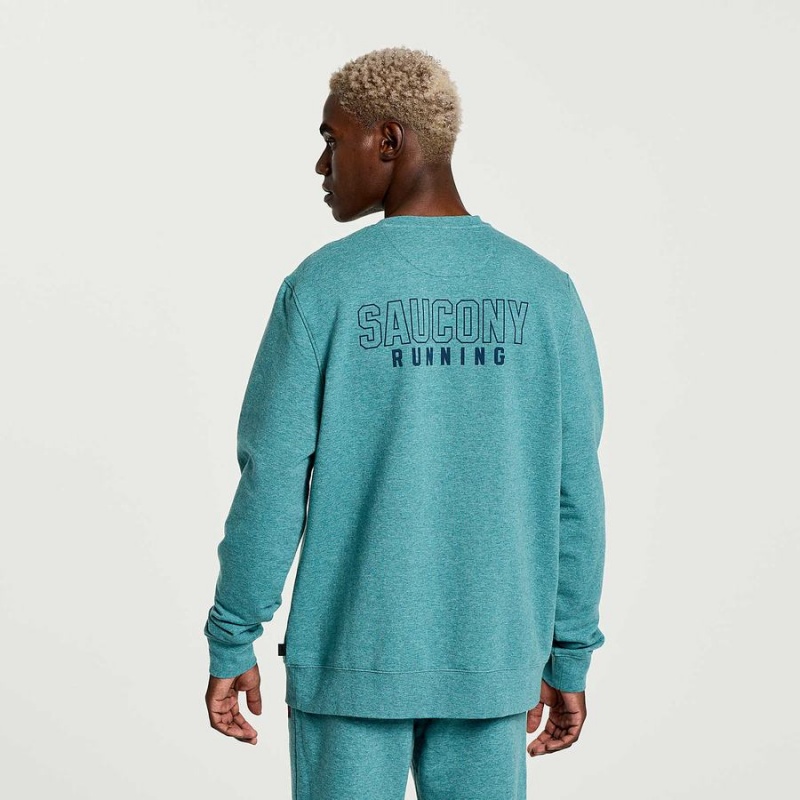 Saucony Rested Crewneck Sweatshirt Herre Turkis | S25073-V64