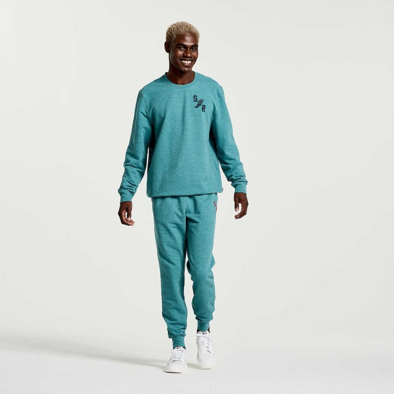 Saucony Rested Crewneck Sweatshirt Herre Turkis | S25073-V64