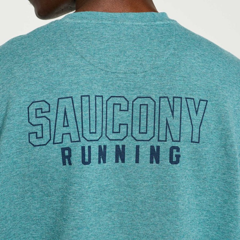 Saucony Rested Crewneck Sweatshirt Herre Turkis | S25073-V64