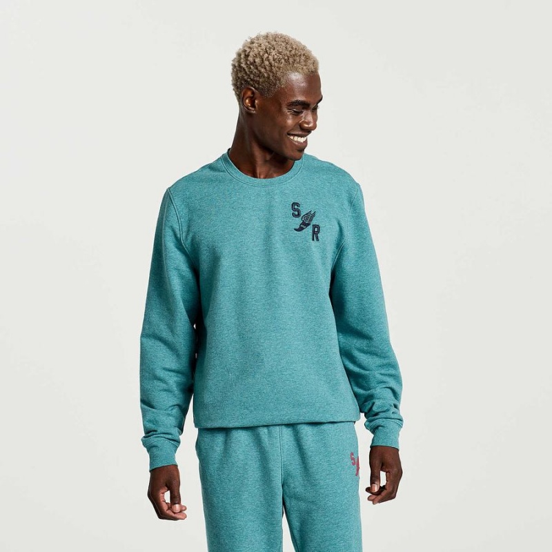 Saucony Rested Crewneck Sweatshirt Herre Turkis | S25073-V64