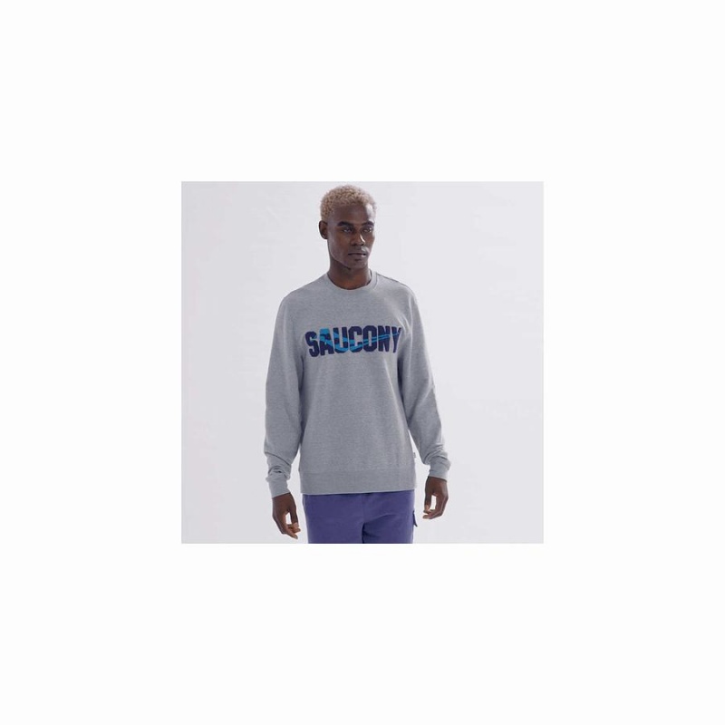 Saucony Rested Crewneck Sweatshirt Herre Lyse Grå | S20896-B48