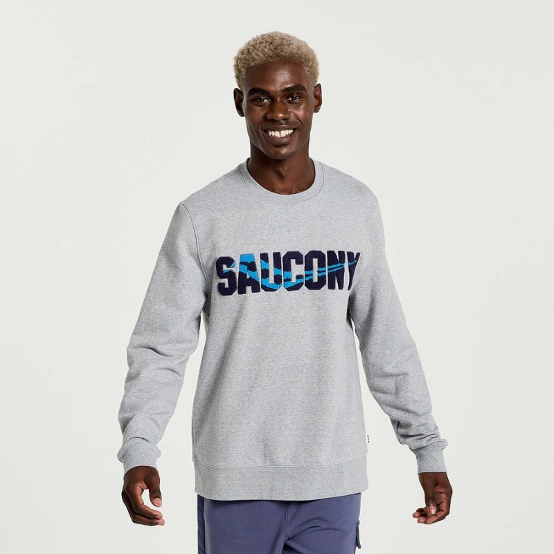 Saucony Rested Crewneck Sweatshirt Herre Lyse Grå | S20896-B48