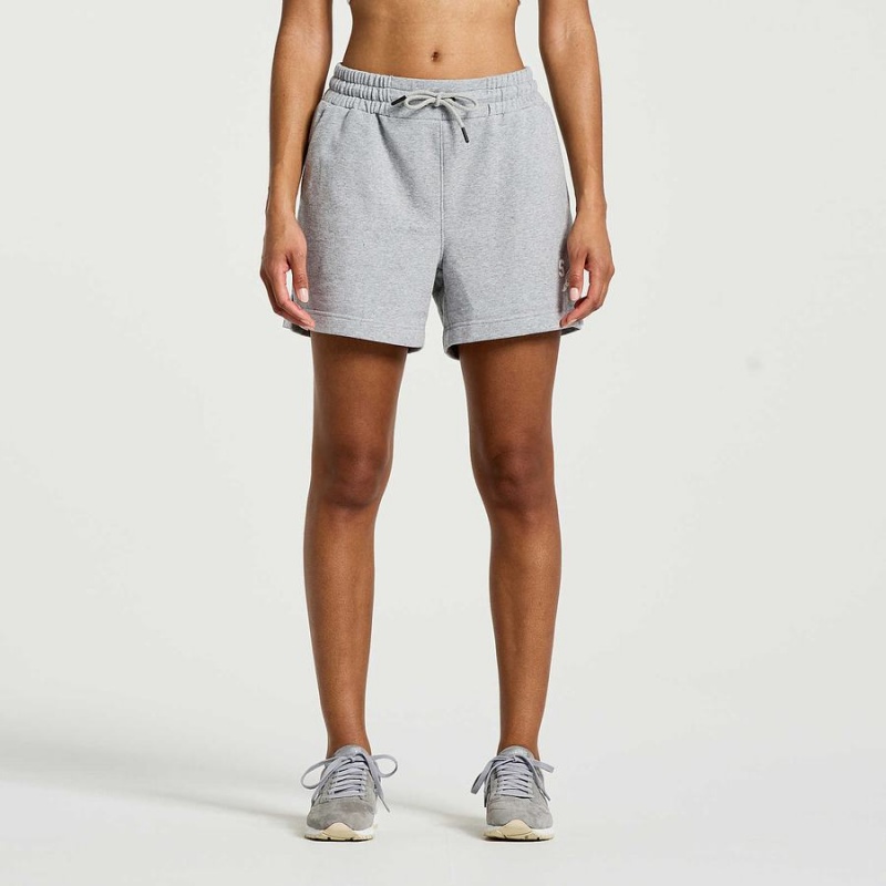 Saucony Rested Sweat Shorts Dame Lyse Grå | S39416-H36