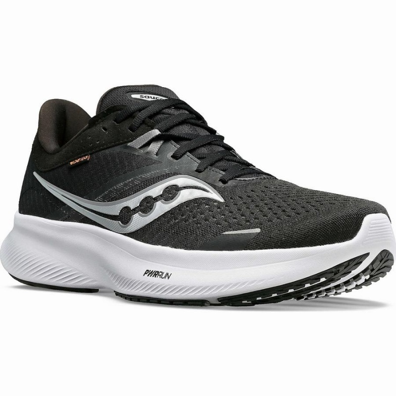 Saucony Ride 16 Brede Løpesko Herre Svarte Hvite | S65803-Q35