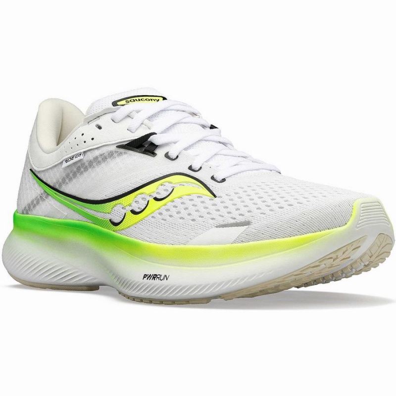 Saucony Ride 16 Løpesko Dame Hvite Grønn | S39821-M21