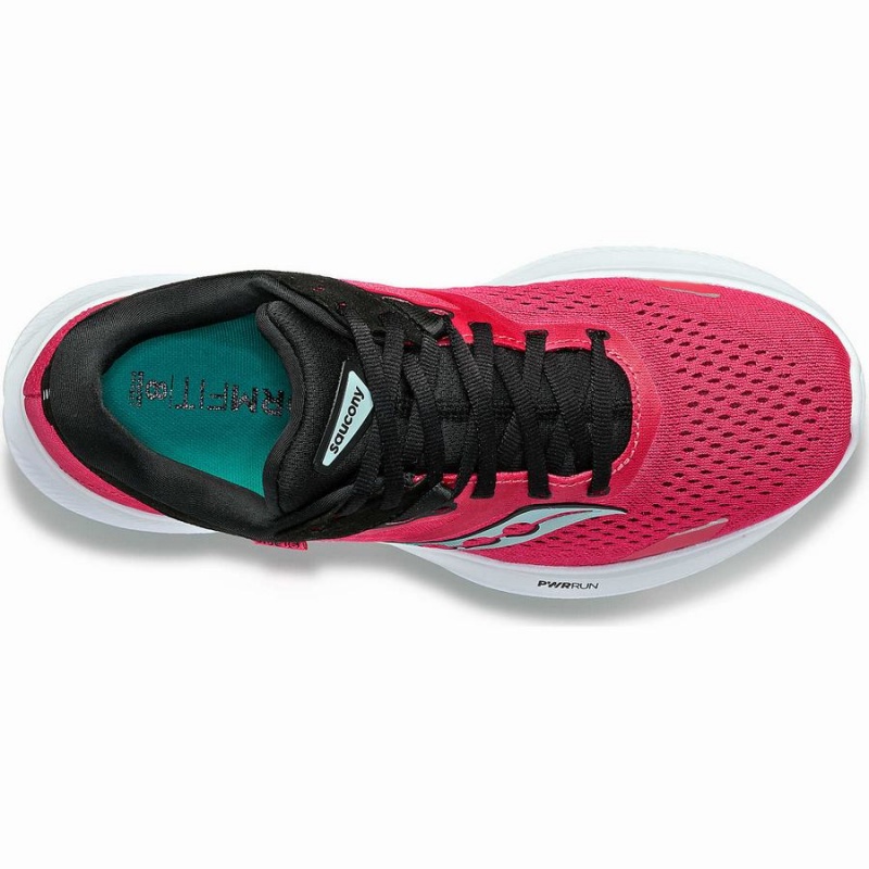 Saucony Ride 16 Løpesko Dame Rosa Svarte | S50961-N91