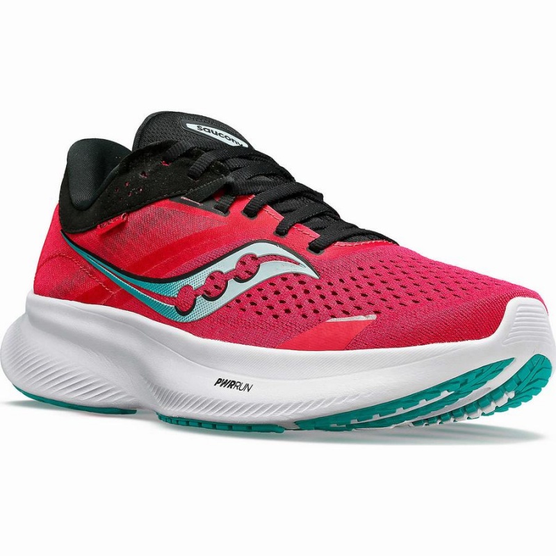 Saucony Ride 16 Løpesko Dame Rosa Svarte | S50961-N91