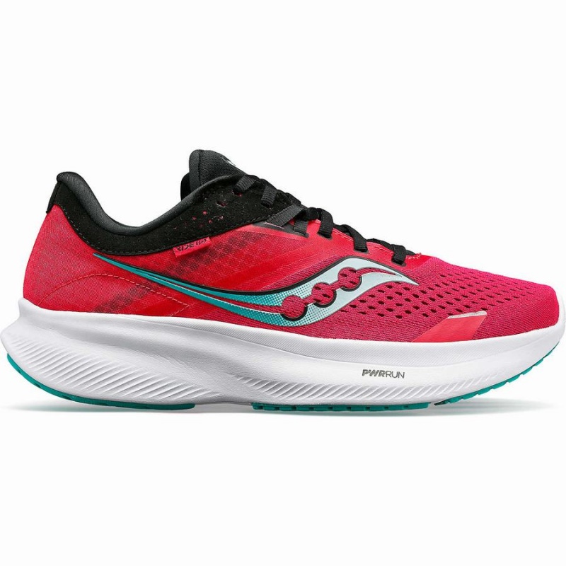 Saucony Ride 16 Løpesko Dame Rosa Svarte | S50961-N91