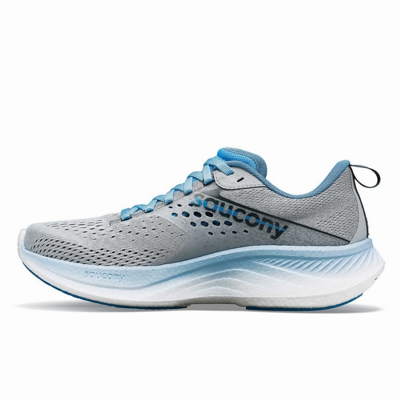 Saucony Ride 17 Brede Løpesko Dame Grå Blå | S60915-C75