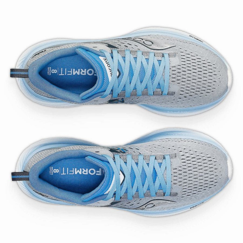 Saucony Ride 17 Brede Løpesko Dame Grå Blå | S60915-C75