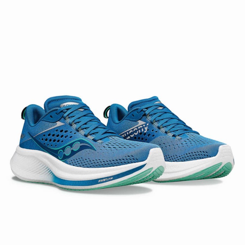 Saucony Ride 17 Løpesko Dame Blå Turkis | S62541-W39