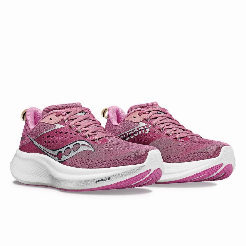 Saucony Ride 17 Løpesko Dame Lilla Sølv | S15607-R56