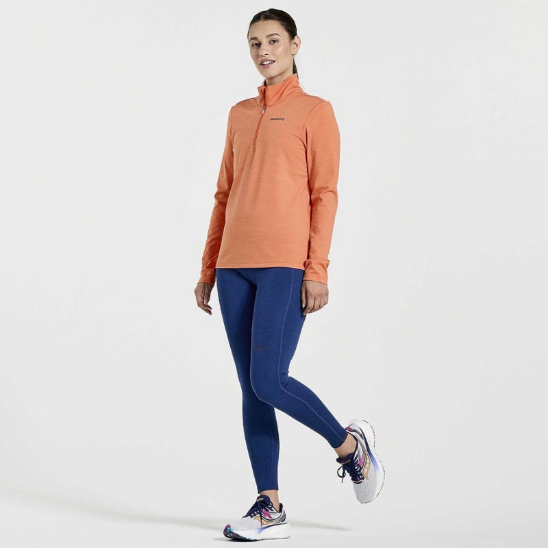 Saucony Solstice 1/4 Zip Topper Dame Oransje | S45169-X89