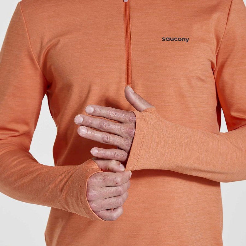 Saucony Solstice 1/4 Zip Topper Herre Oransje | S75340-T62