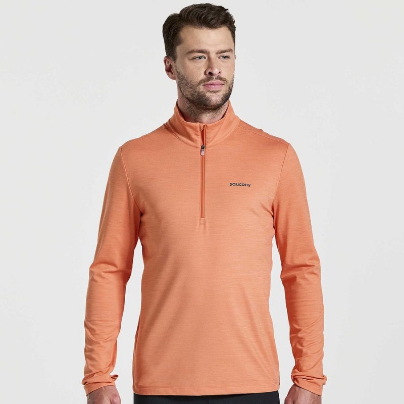 Saucony Solstice 1/4 Zip Topper Herre Oransje | S75340-T62