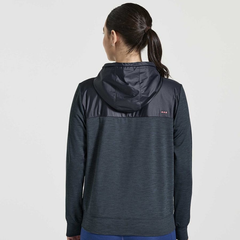 Saucony Solstice Zip Hoody Topper Dame Svarte | S58437-H60