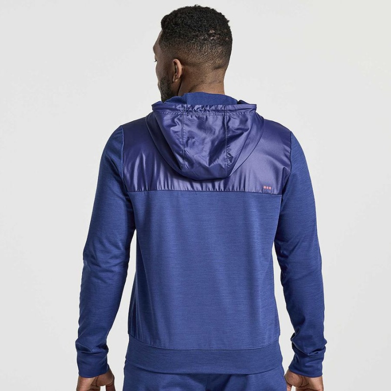 Saucony Solstice Zip Hoody Topper Herre Marineblå | S16285-Z34