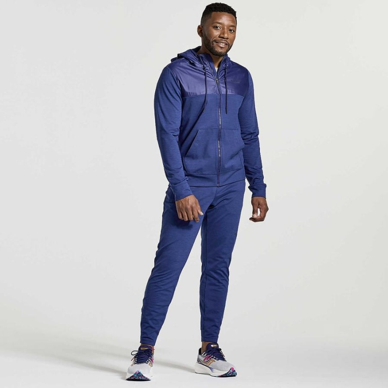 Saucony Solstice Zip Hoody Topper Herre Marineblå | S16285-Z34