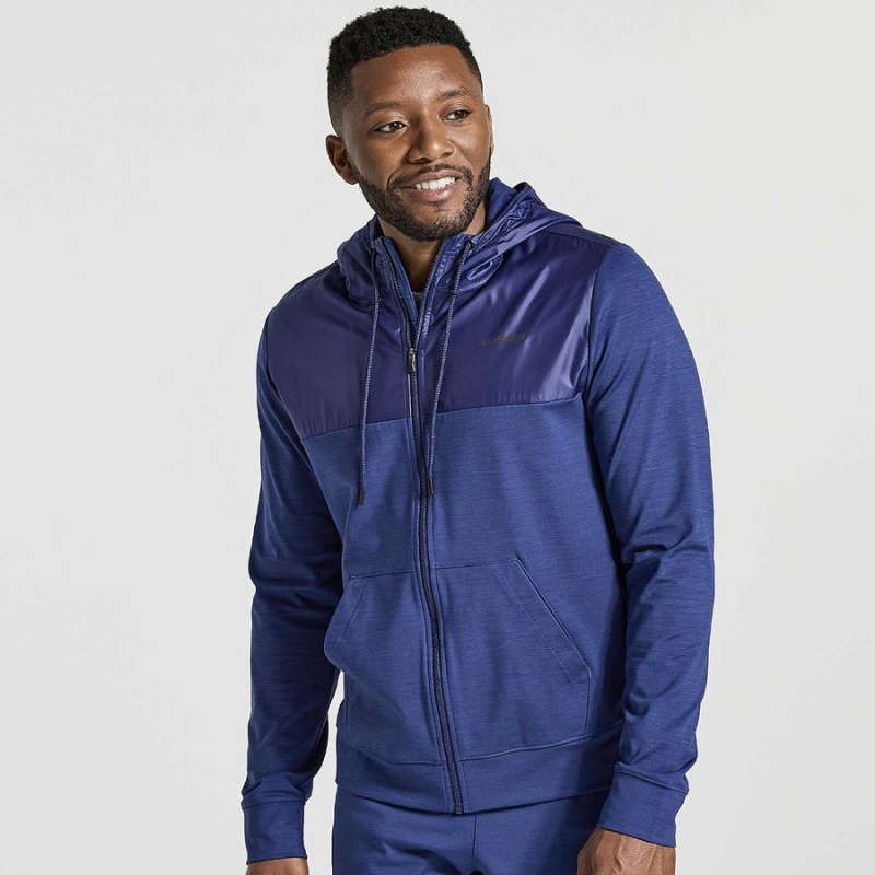 Saucony Solstice Zip Hoody Topper Herre Marineblå | S16285-Z34