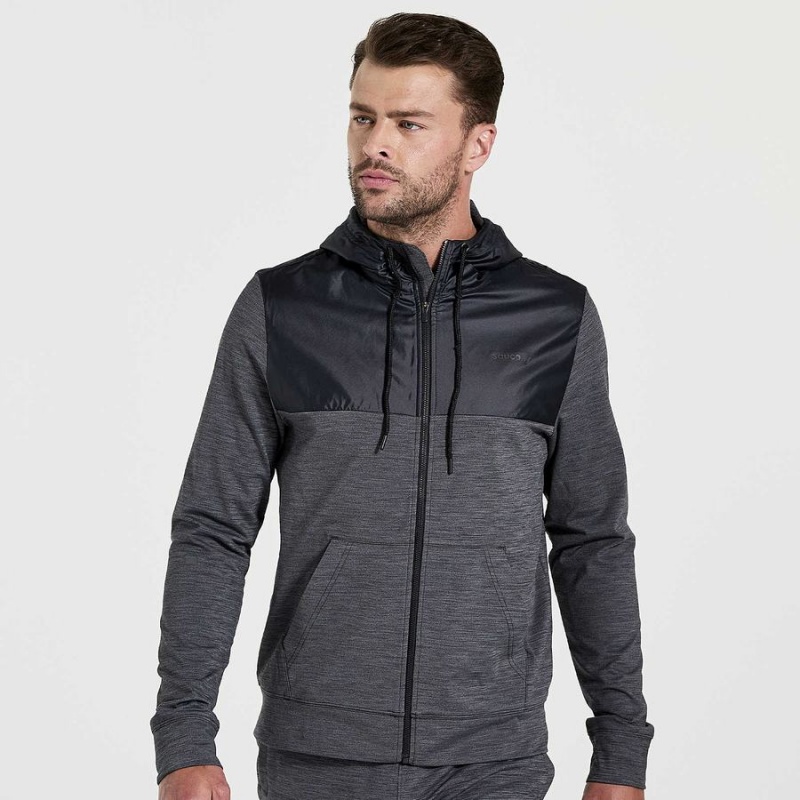 Saucony Solstice Zip Hoody Topper Herre Svarte | S90824-X39