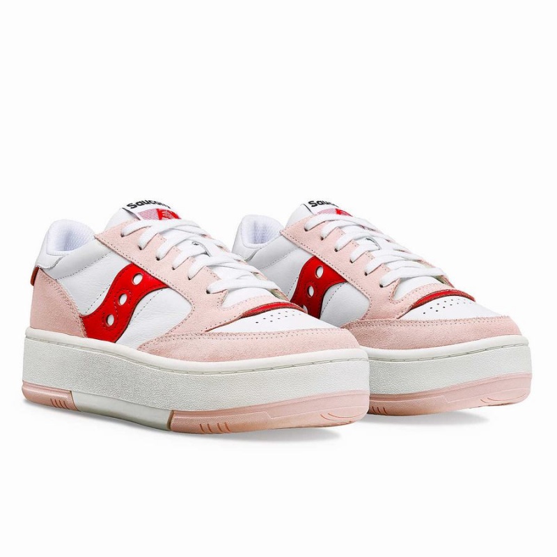 Saucony St. Valentine Jazz Court Platform Joggesko Dame Hvite Rosa | S71236-J18