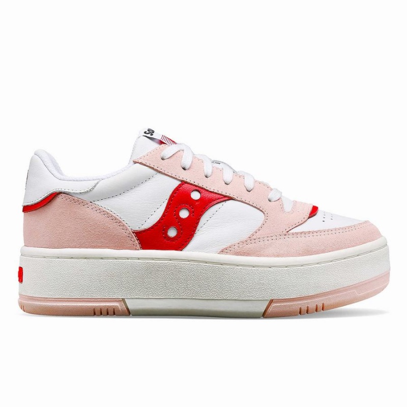 Saucony St. Valentine Jazz Court Platform Joggesko Dame Hvite Rosa | S71236-J18