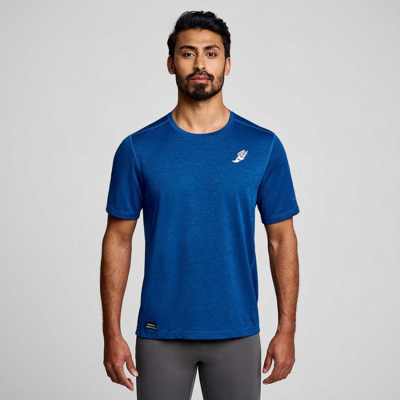 Saucony Stopwatch Grafiske Kort Sleeve T-skjorte Herre Indigo | S65874-R70